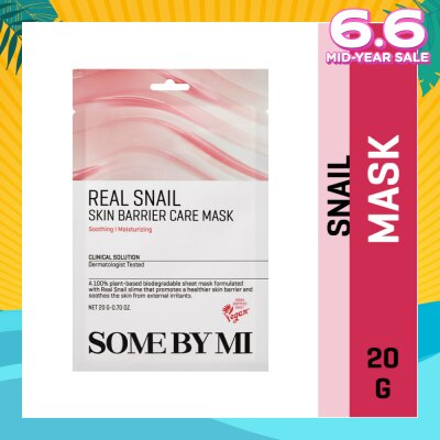 SOME BY MI Real Snail Skin Barrier Care Sheet Mask (To Clear Skin & Radiance Care) 1s