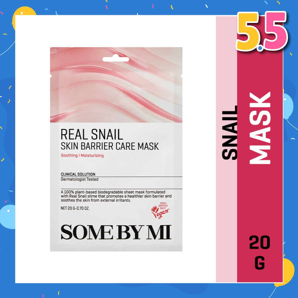 Real Snail Skin Barrier Care Sheet Mask (To Clear Skin & Radiance Care) 1s