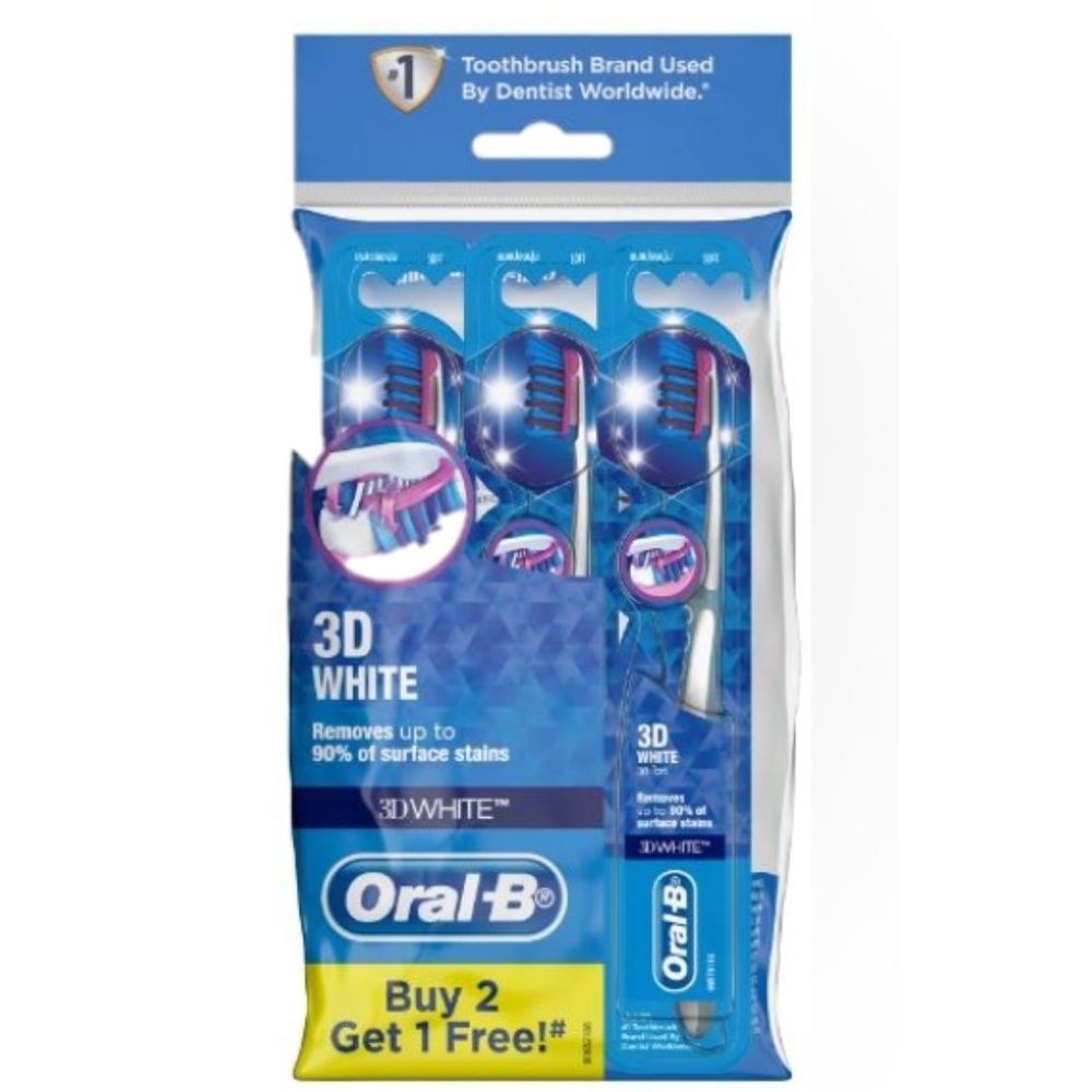 3D White (Soft) Manual Toothbrush 3 Count - PolyBag