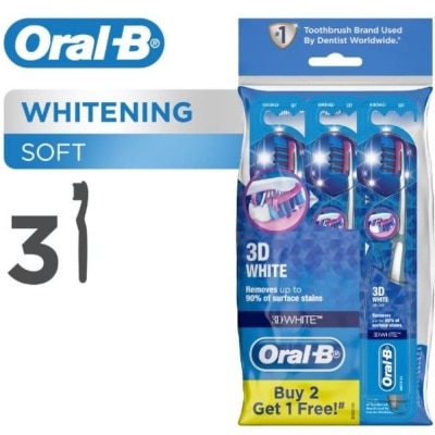 ORAL-B 3D White (Soft) Manual Toothbrush 3 Count - PolyBag