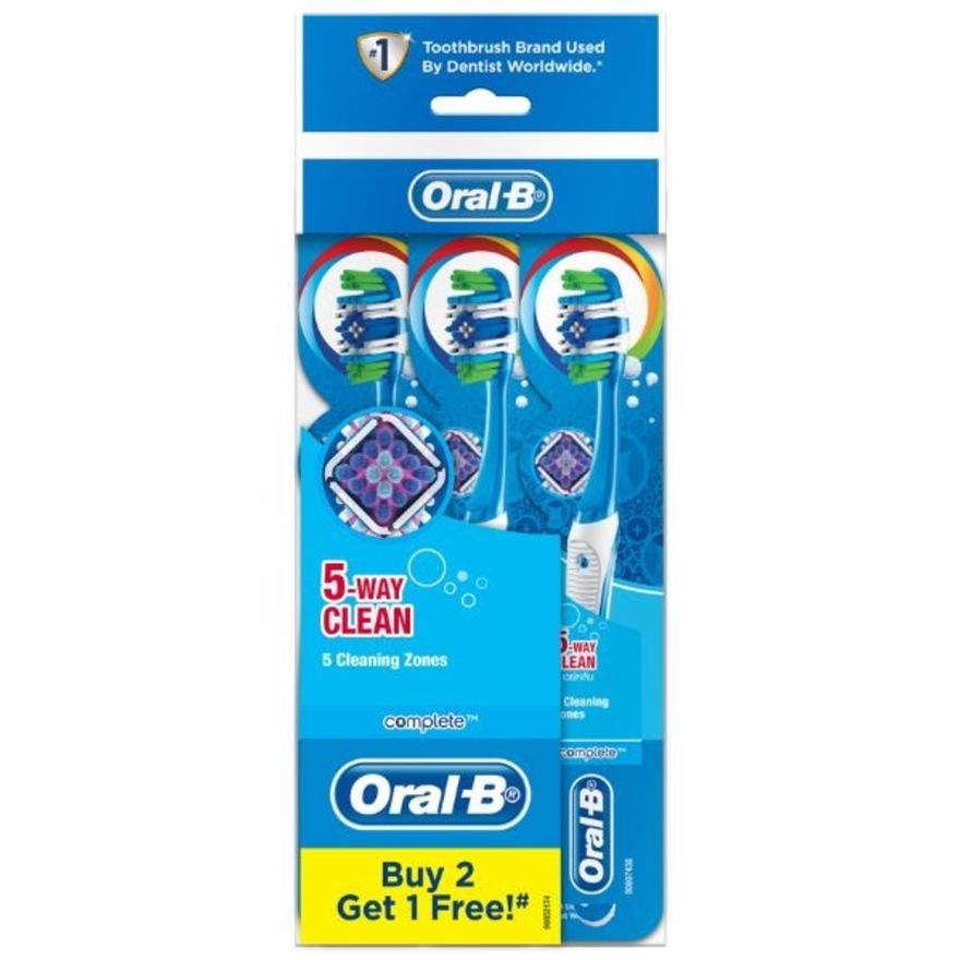 Complete 5-Way Clean (Medium) Manual Toothbrush 3 Count