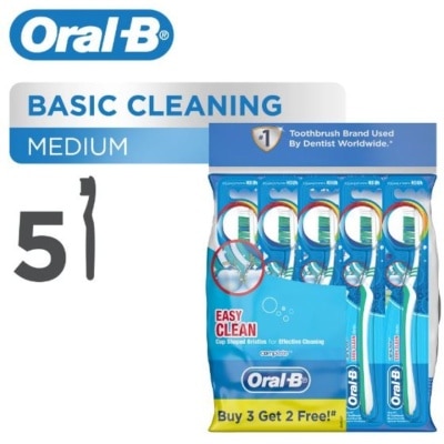 ORAL-B Complete Easy Clean (Medium) Manual Toothbrush 5 Count - PolyBag