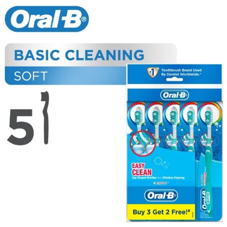 Complete Easy Clean (Soft) Manual Toothbrush 5 Count - PolyBag