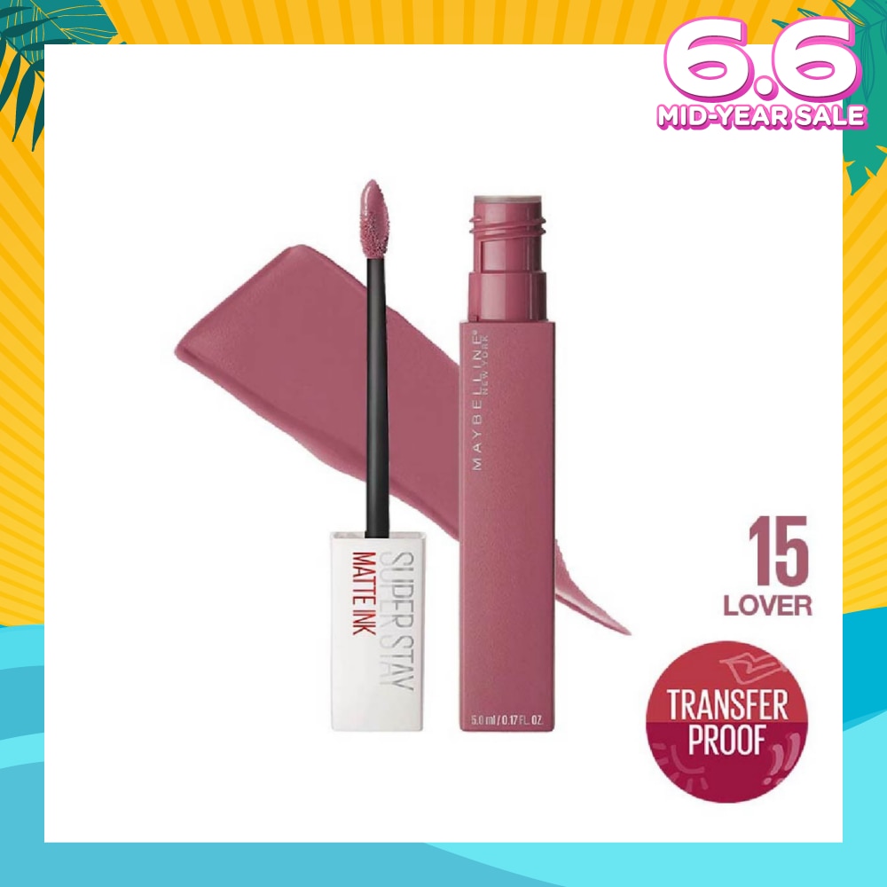 MAYBELLINE Superstay Matte Ink Long Lasting Liquid Lipstick 15 Lover 5ml