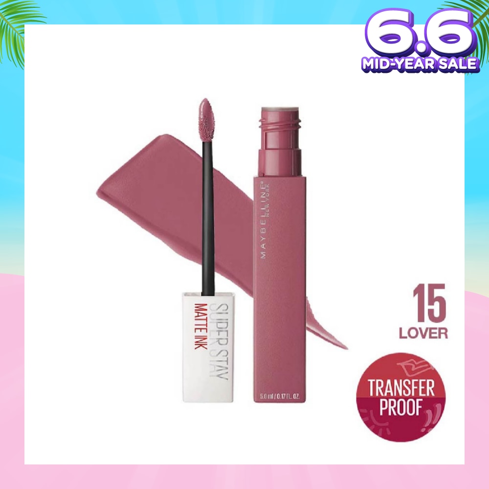 MAYBELLINE Superstay Matte Ink Long Lasting Liquid Lipstick 15 Lover 5ml