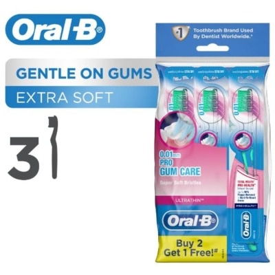 ORAL-B UltraThin Pro Gum Care (Extra Soft) Manual Toothbrush 3 Count