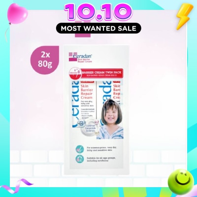 CERADAN Skin Barrier Repair Cream Packset (3:1:1 Ceramide dominant Moisturizer + For Eczema prone, Dry & Sensitive Skin) 80g x 2s (Expiry: Jul`2027) image