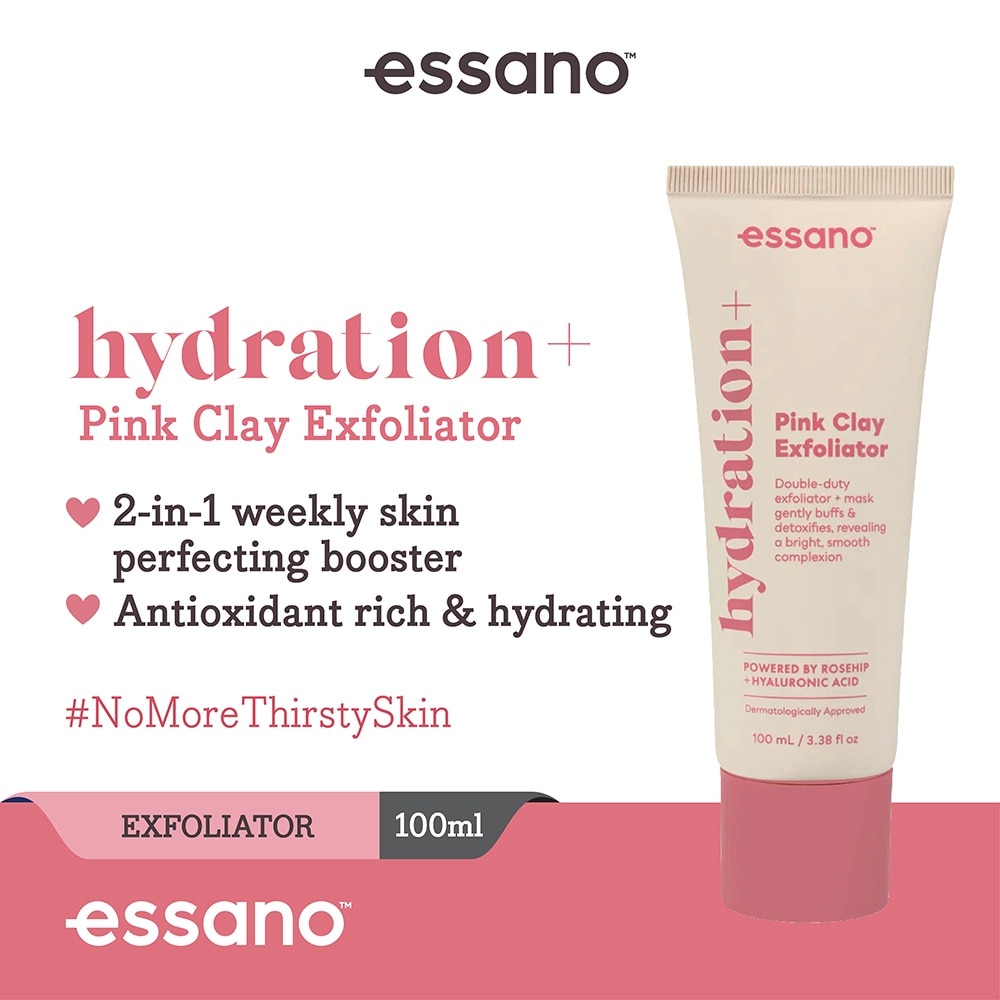 Hydration+ Pink Clay Exfoliator (Antioxidant Rich & Hydrating) 100ml