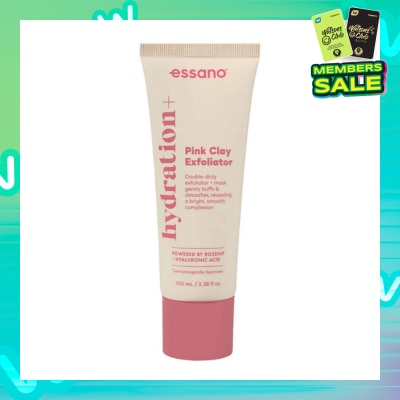 ESSANO Hydration+ Pink Clay Exfoliator (Antioxidant Rich & Hydrating) 100ml