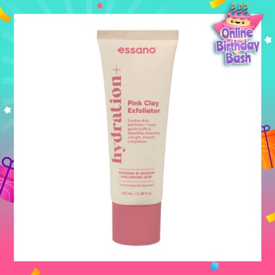 ESSANO Hydration+ Pink Clay Exfoliator (Antioxidant Rich & Hydrating) 100ml