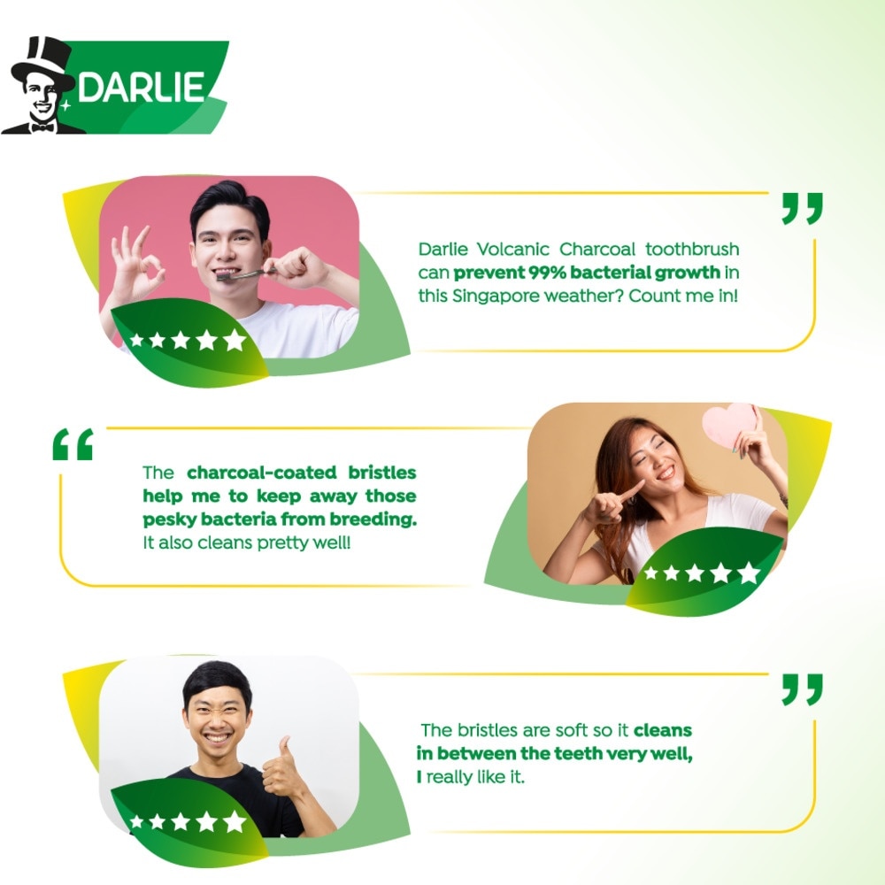 Volcanic Charcoal Anti Bacterial + Gum Care Toothbrush (Soft) 2s