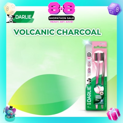 DARLIE - Volcanic Charcoal Anti Bacterial + Gum Care Toothbrush (Soft) 2s