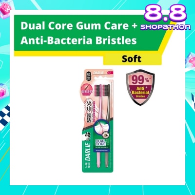DARLIE Volcanic Dual Core Gum Care + Anti Bacterial Bristles Charcoal Toothbrush Soft 2s