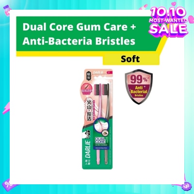 DARLIE Volcanic Dual Core Gum Care + Anti Bacterial Bristles Charcoal Toothbrush Soft 2s