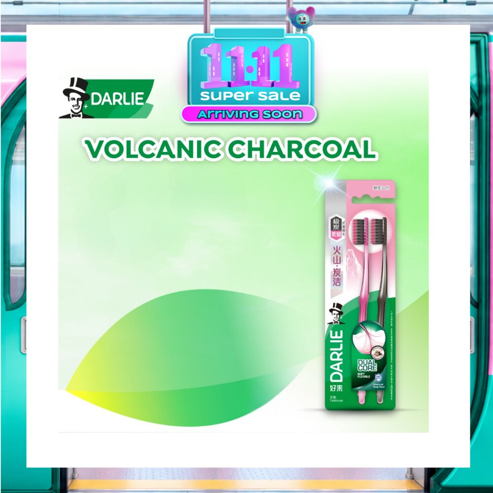 Volcanic Charcoal Anti Bacterial + Gum Care Toothbrush (Soft) 2s image
