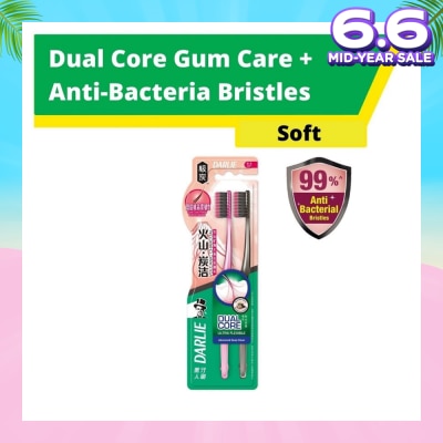 DARLIE Volcanic Dual Core Gum Care + Anti Bacterial Bristles Charcoal Toothbrush Soft 2s