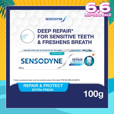 SENSODYNE Sensitive Teeth Oral Care Toothpaste Deep Repair & Protect Extra Fresh (Dental Sensitivity Relief) 100g