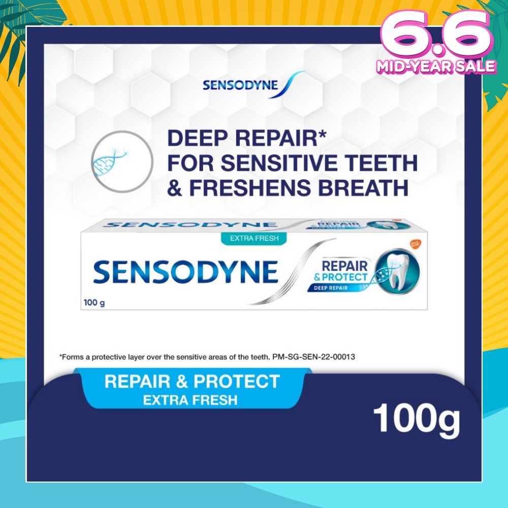 Sensitive Teeth Oral Care Toothpaste Deep Repair & Protect Extra Fresh (Dental Sensitivity Relief) 100g