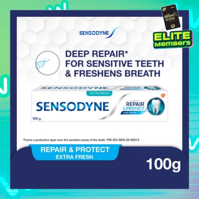 SENSODYNE Sensitive Teeth Oral Care Toothpaste Deep Repair & Protect Extra Fresh (Dental Sensitivity Relief) 100g