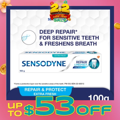 SENSODYNE Sensitive Teeth Oral Care Toothpaste Deep Repair & Protect Extra Fresh (Dental Sensitivity Relief) 100g