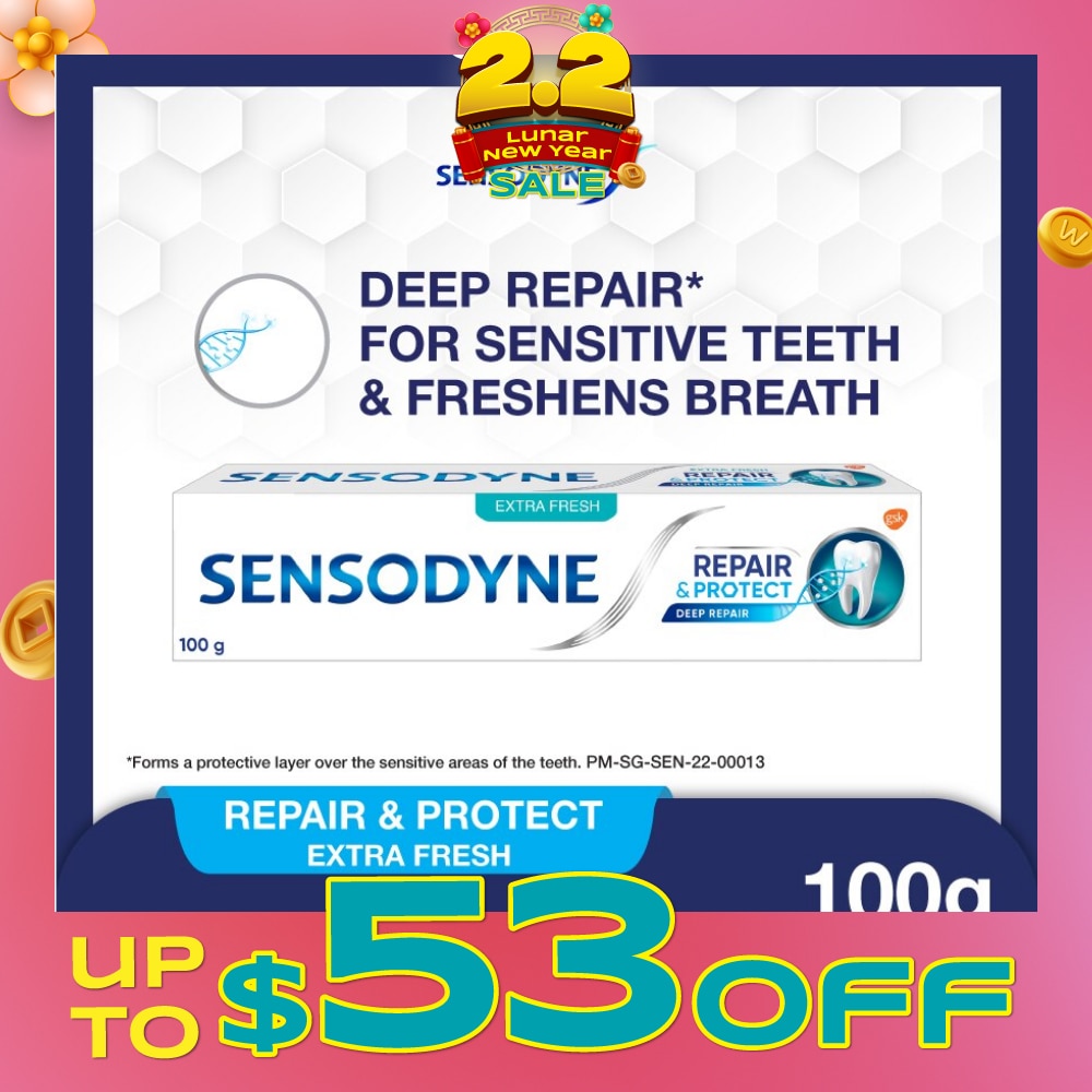 Sensitive Teeth Oral Care Toothpaste Deep Repair & Protect Extra Fresh (Dental Sensitivity Relief) 100g