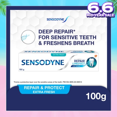 SENSODYNE Sensitive Teeth Oral Care Toothpaste Deep Repair & Protect Extra Fresh (Dental Sensitivity Relief) 100g