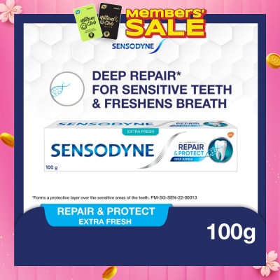 SENSODYNE Sensitive Teeth Oral Care Toothpaste Deep Repair & Protect Extra Fresh (Dental Sensitivity Relief) 100g