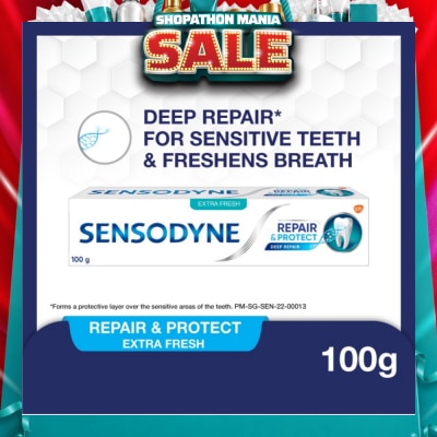 SENSODYNE - Sensitive Teeth Oral Care Toothpaste Deep Repair & Protect Extra Fresh (Dental Sensitivity Relief) 100g