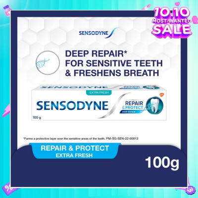 SENSODYNE Sensitive Teeth Oral Care Toothpaste Deep Repair & Protect Extra Fresh (Dental Sensitivity Relief) 100g