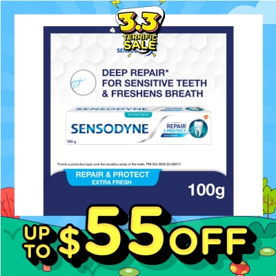 SENSODYNE Sensitive Teeth Oral Care Toothpaste Deep Repair & Protect Extra Fresh (Dental Sensitivity Relief) 100g