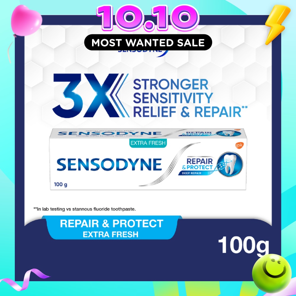 Sensitive Teeth Oral Care Toothpaste Deep Repair & Protect Extra Fresh (Dental Sensitivity Relief) 100g image