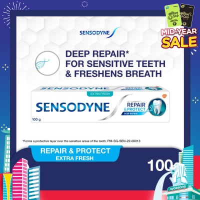 SENSODYNE Sensitive Teeth Oral Care Toothpaste Deep Repair & Protect Extra Fresh (Dental Sensitivity Relief) 100g