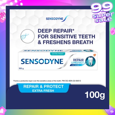 SENSODYNE Sensitive Teeth Oral Care Toothpaste Deep Repair & Protect Extra Fresh (Dental Sensitivity Relief) 100g