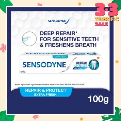 SENSODYNE Sensitive Teeth Oral Care Toothpaste Deep Repair & Protect Extra Fresh (Dental Sensitivity Relief) 100g