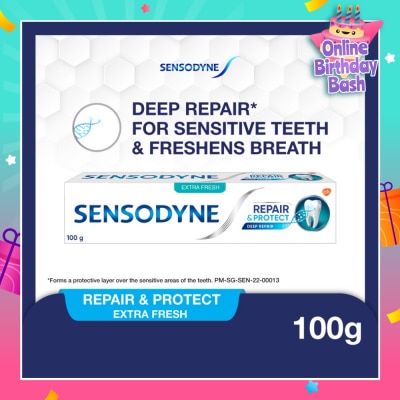 SENSODYNE Sensitive Teeth Oral Care Toothpaste Deep Repair & Protect Extra Fresh (Dental Sensitivity Relief) 100g