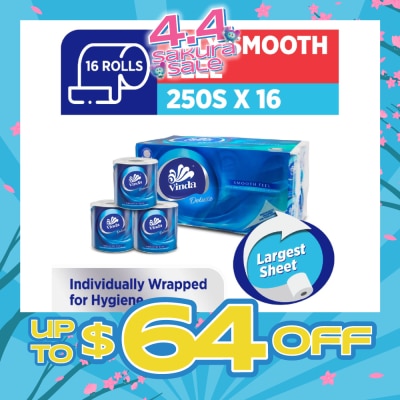 VINDA - Deluxe Smooth Feel 3-Ply Largest Sheet Roll 250s x 16 Roll