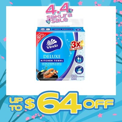 VINDA - Deluxe Food Safe Certified Kitchen Towel (Convenient & Hygienic) 80s x 3