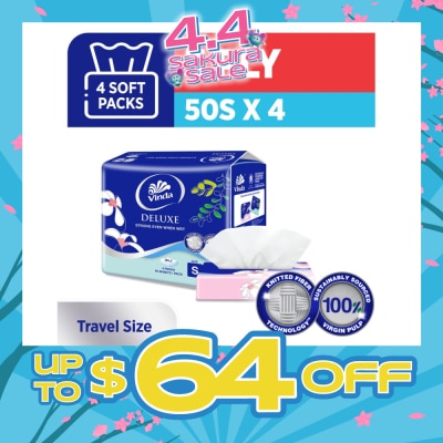 VINDA - Deluxe Strong Even When Wet 3-Ply Sheet Travel Size 50s x 4