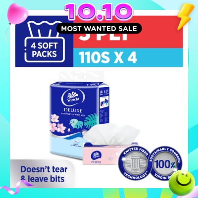 VINDA Deluxe Strong Even When Wet 3 Ply Soft Pack Set 50s x 4 image