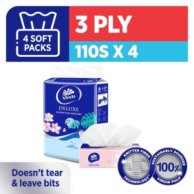 VINDA Deluxe Strong Even When Wet 3Ply Soft Pack 110s x 4