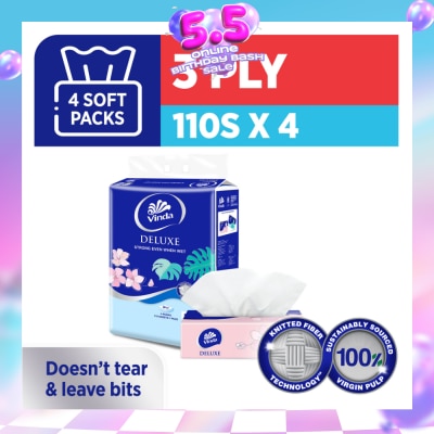 VINDA - Deluxe Strong Even When Wet 3-Ply Soft Pack Set 50s x 4