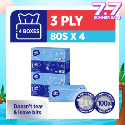 VINDA Deluxe Strong Even When Wet 3-Ply Boxes 80s x 4