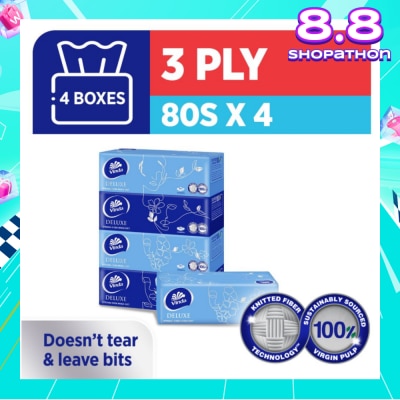 VINDA Deluxe Strong Even When Wet 3-Ply Boxes 80s x 4