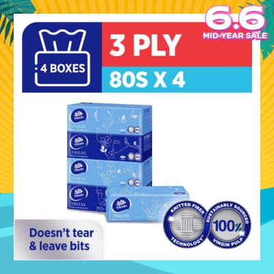 VINDA Deluxe Strong Even When Wet 3-Ply Boxes 80s x 4