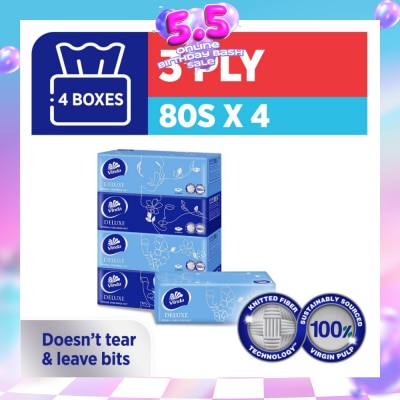 VINDA - Deluxe Strong Even When Wet 3-Ply Boxes 80s x 4