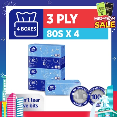 VINDA Deluxe Strong Even When Wet 3-Ply Boxes 80s x 4