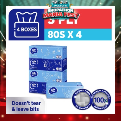VINDA - Deluxe Strong Even When Wet 3-Ply Boxes 80s x 4