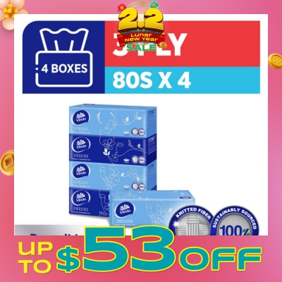 VINDA Deluxe Strong Even When Wet 3-Ply Boxes 80s x 4