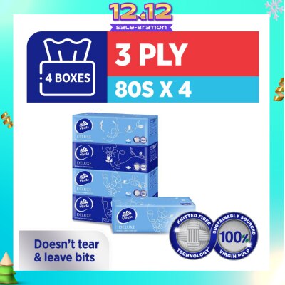 VINDA Deluxe Strong Even When Wet 3-Ply Boxes 80s x 4