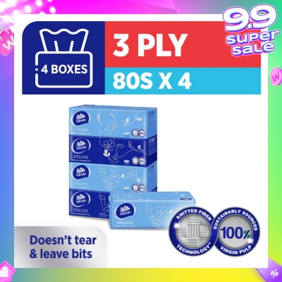 VINDA Deluxe Strong Even When Wet 3-Ply Boxes 80s x 4